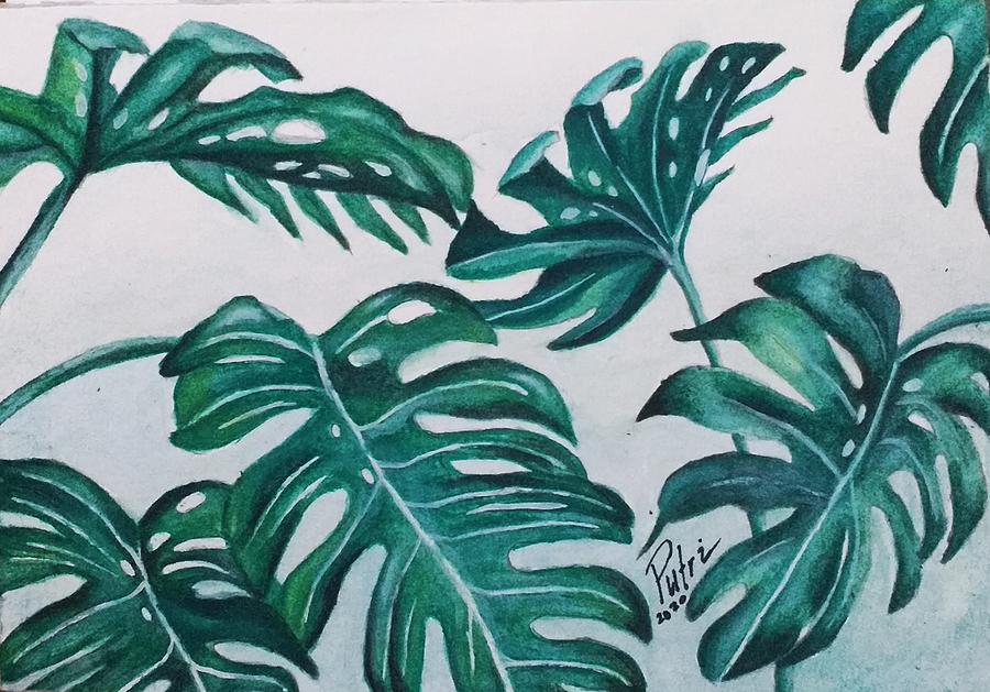 Monstera Painting by Putri Wijaya - Fine Art America