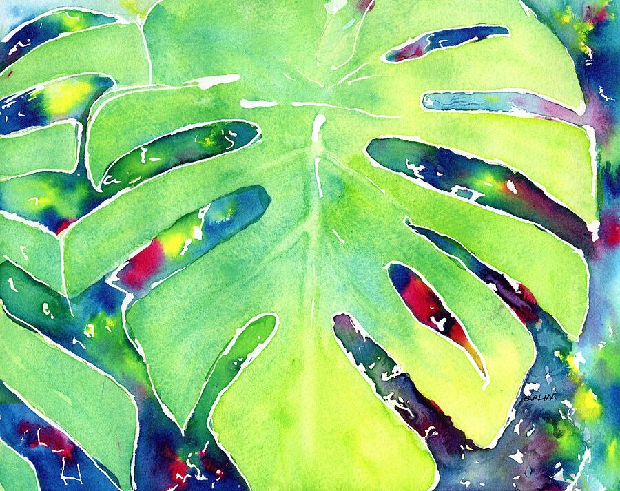 Monstera Tropical Leaves 1 Painting by Carlin Blahnik CarlinArtWatercolor
