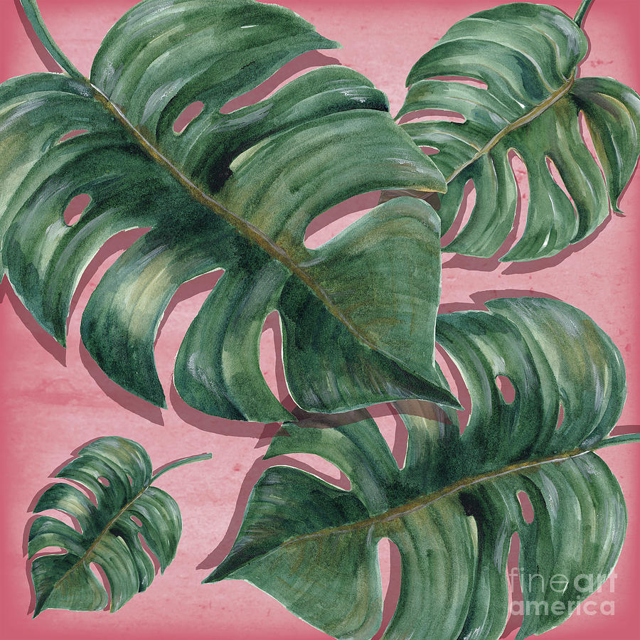 Leaves Pattern Painting - Monstera Tropical Leaves by Mark Ashkenazi