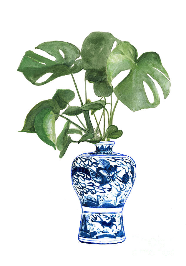 Monstera watercolor painting 3 Painting by Green Palace - Fine Art America