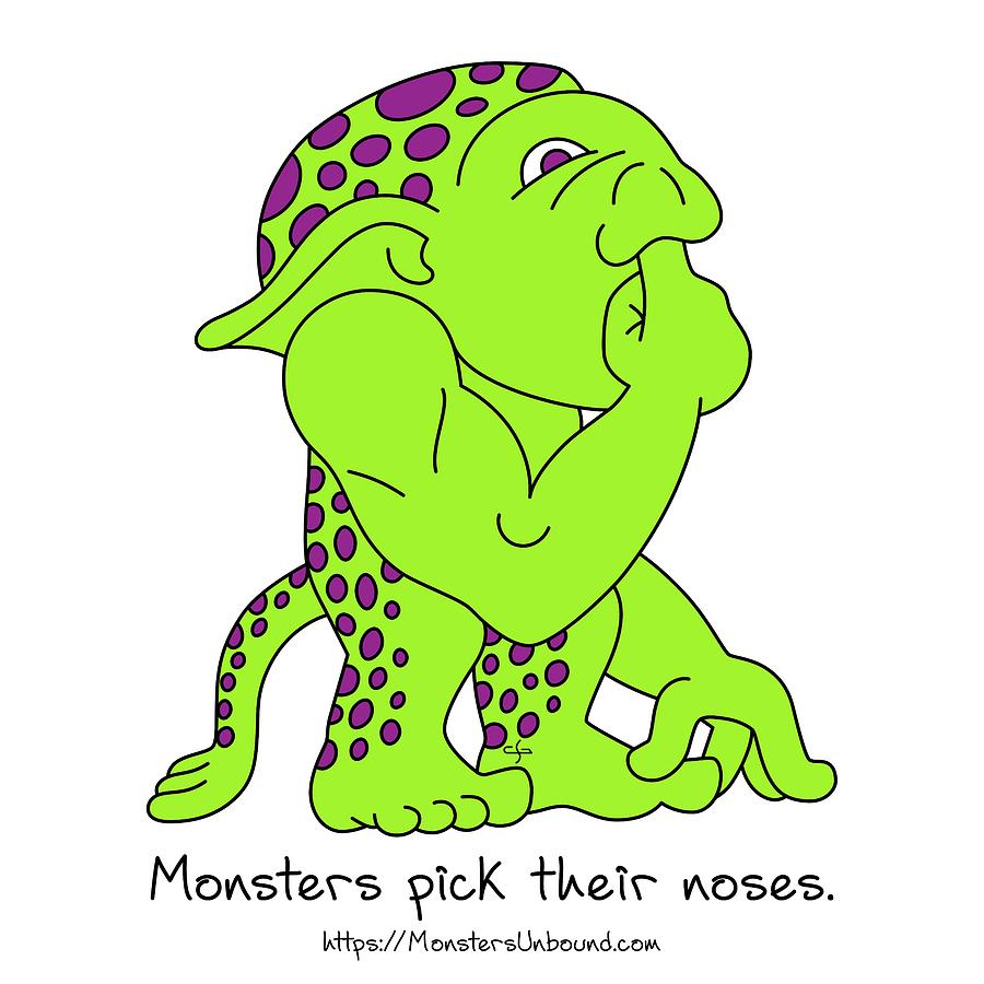 Monsters pick their noses Digital Art by Glenn Scano Pixels