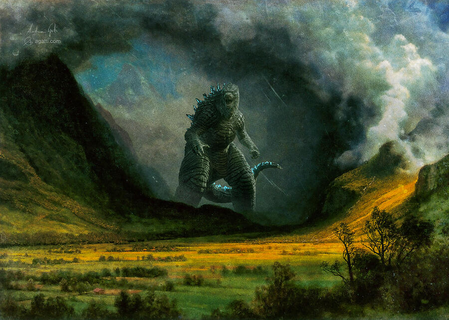 Monsters Storm Godzilla Digital Art by Andrea Gatti