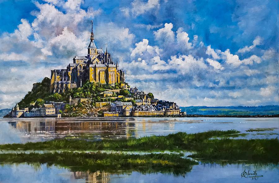 Mont Saint Michel, France Painting by Raouf Oderuth