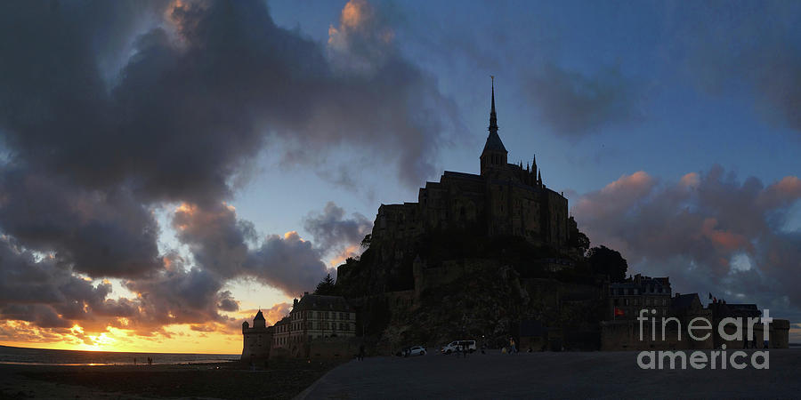 Mont Saint Michel France sunset 4 Photograph by Rudi Prott