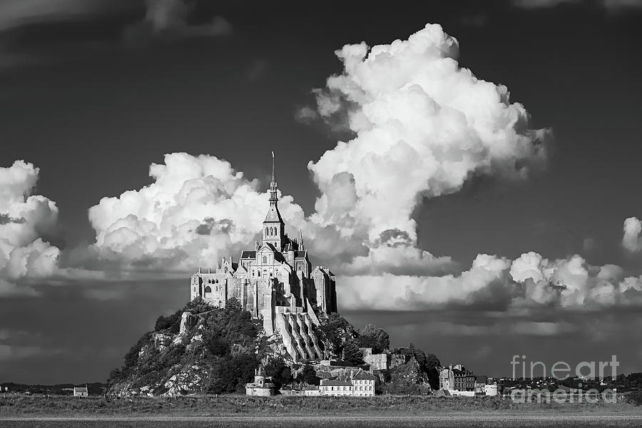 Mont Saint Michel in Black and White Photograph by Henk Meijer Photography