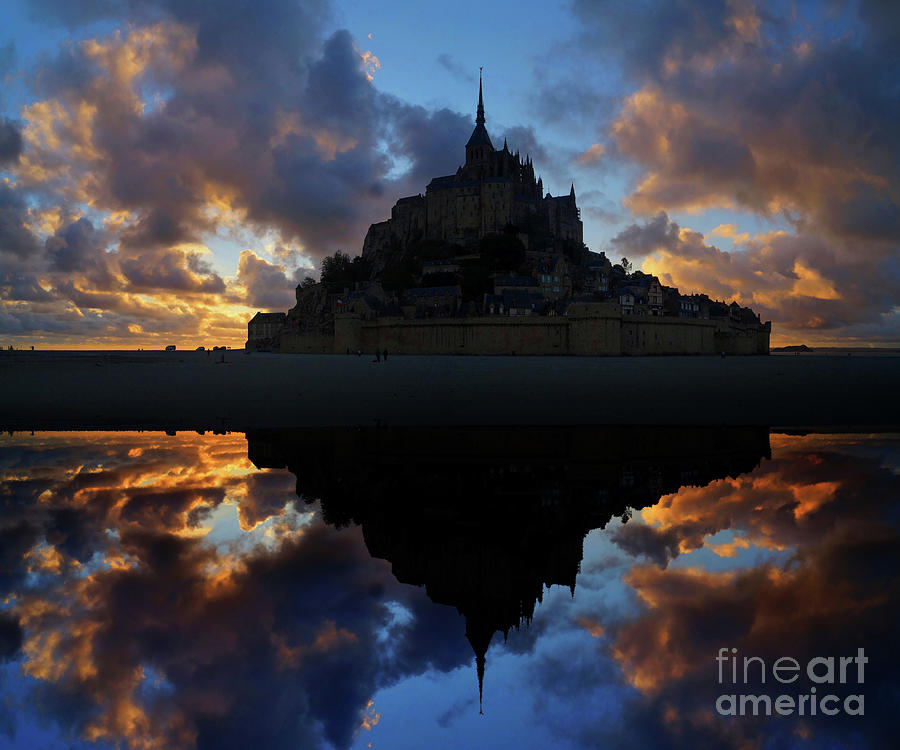Mont Saint Michel reflection France Photograph by Rudi Prott