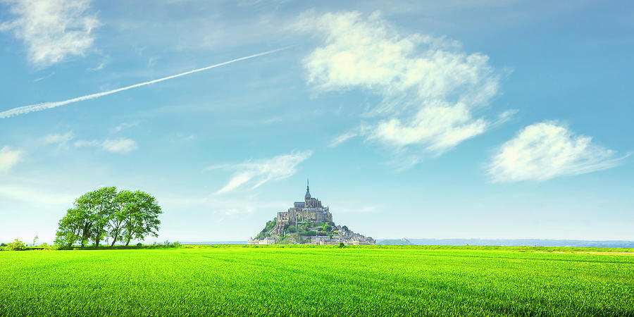 Mont Saint Michel, trees and clouds Photograph by Stefano Orazzini