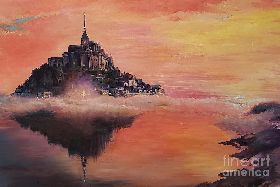 Mont St. Michel Painting by Merana Cadorette