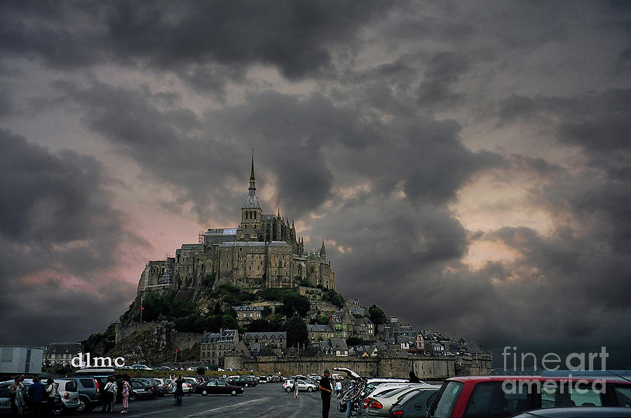 Mont St Michel w Donnas Sky Painting by Donna L Munro