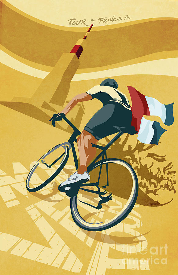 Travel Poster Painting - Mont Ventoux by Sassan Filsoof