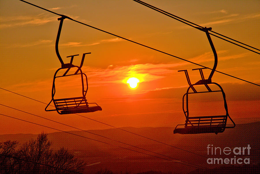 Montage Mountain Ski Resort Spring Sunset Photograph by Adam Jewell