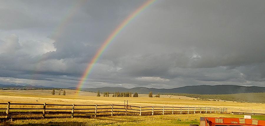 Montana Double Rainbow at the ranch Photograph by Don Varney