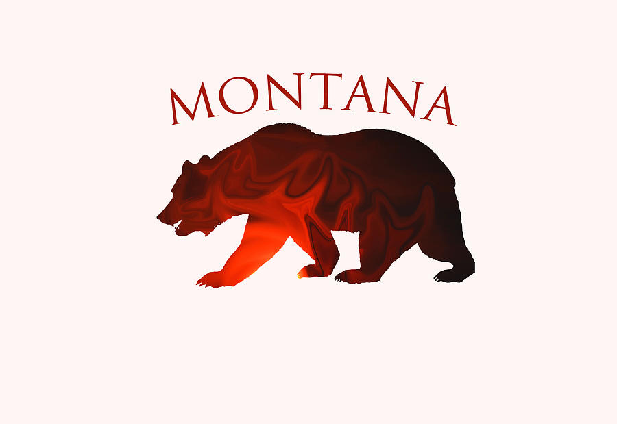 Montana Fire Grizzly Digital Art by Whispering Peaks Photography