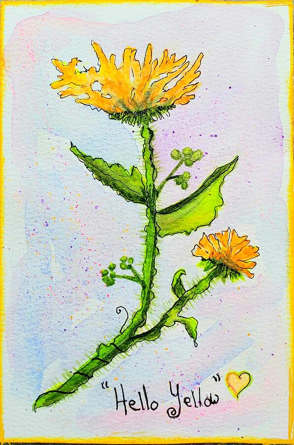 Montana Hello Yellow Painting by Deahn Benware Montana Hello Yellow Painting by Deahn Benware