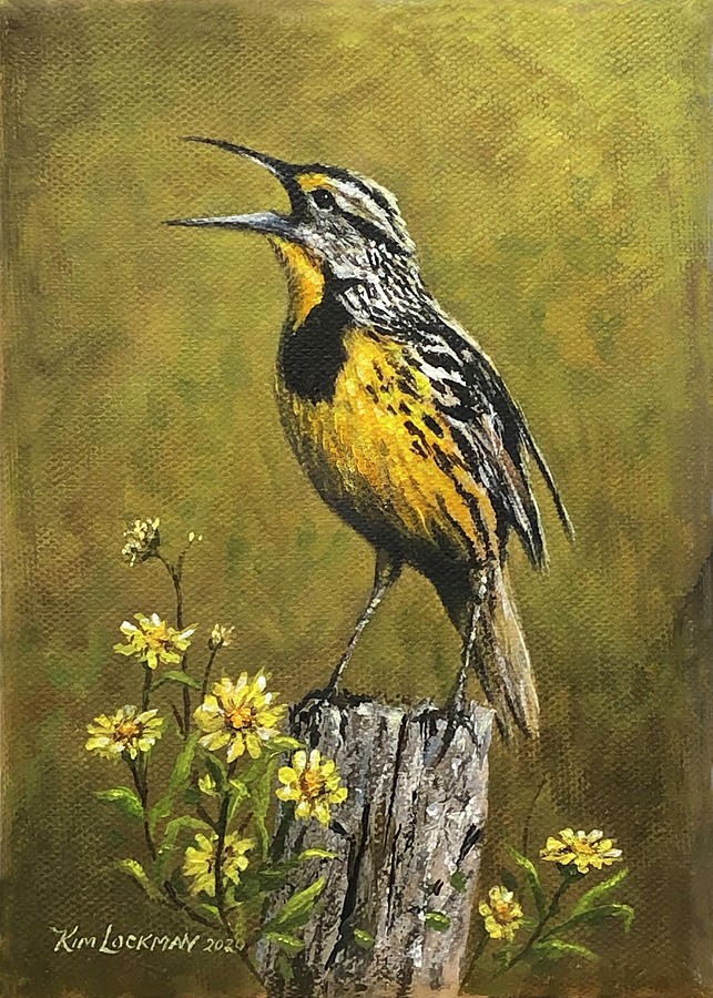 Montana Meadowlark Painting by Kim Lockman