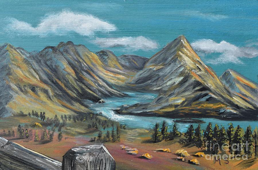 Montana Mountains Painting by Monika Shepherdson