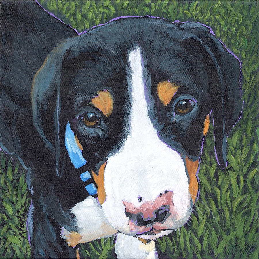 Montana Pup Painting by Nadi Spencer
