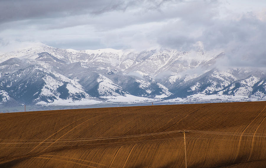 Montana Spring Planting Mountains and Field Photograph by Bruce Gourley