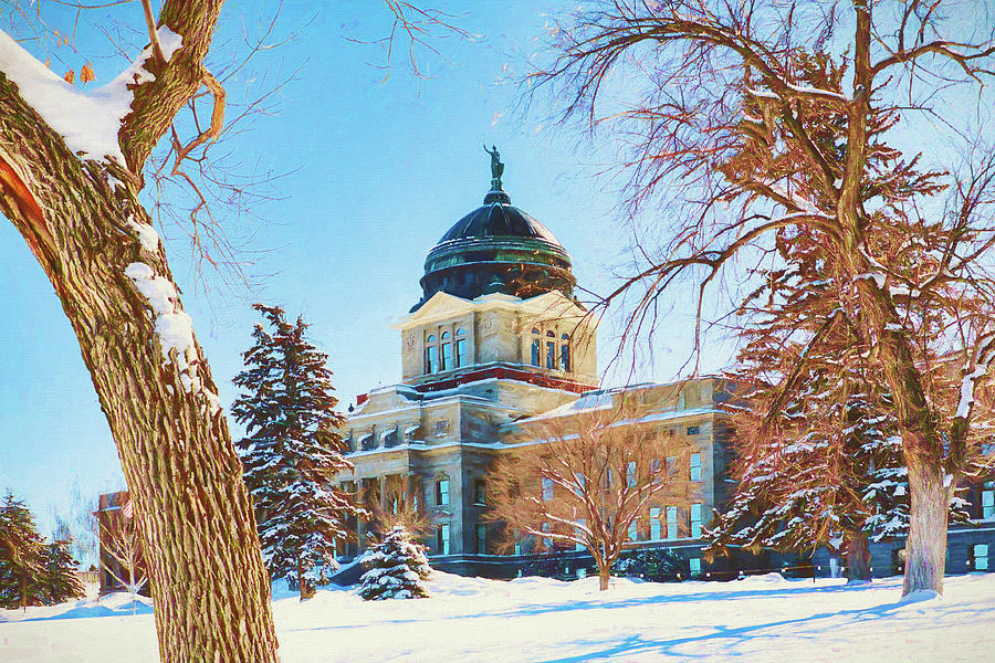Montana State Capitol Building in Helena, Montana Digital Art by Tatiana Travelways