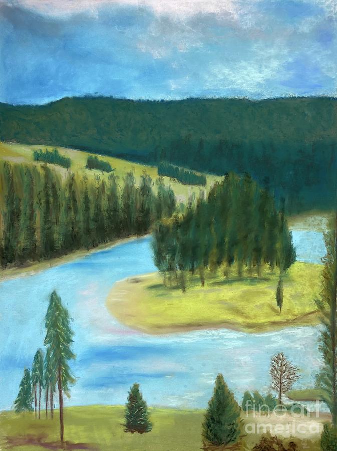 Montana View Drawing by Glenda Zuckerman