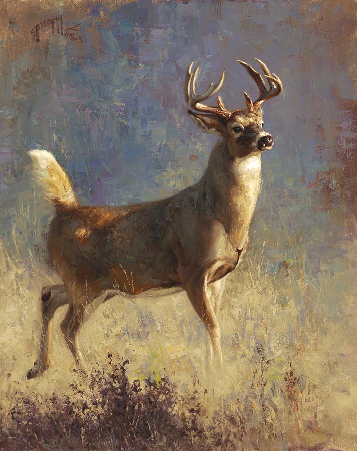 Deer Painting - Montana Whitetail by Greg Beecham