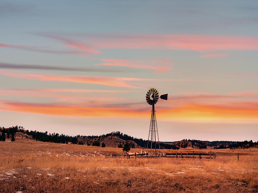 Nature Photograph - Montana Windmill by Leland D Howard