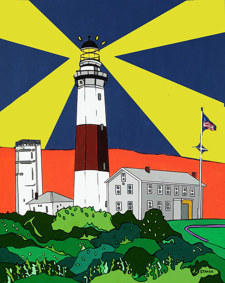 Montauk Light House Painting by Mike Stanko