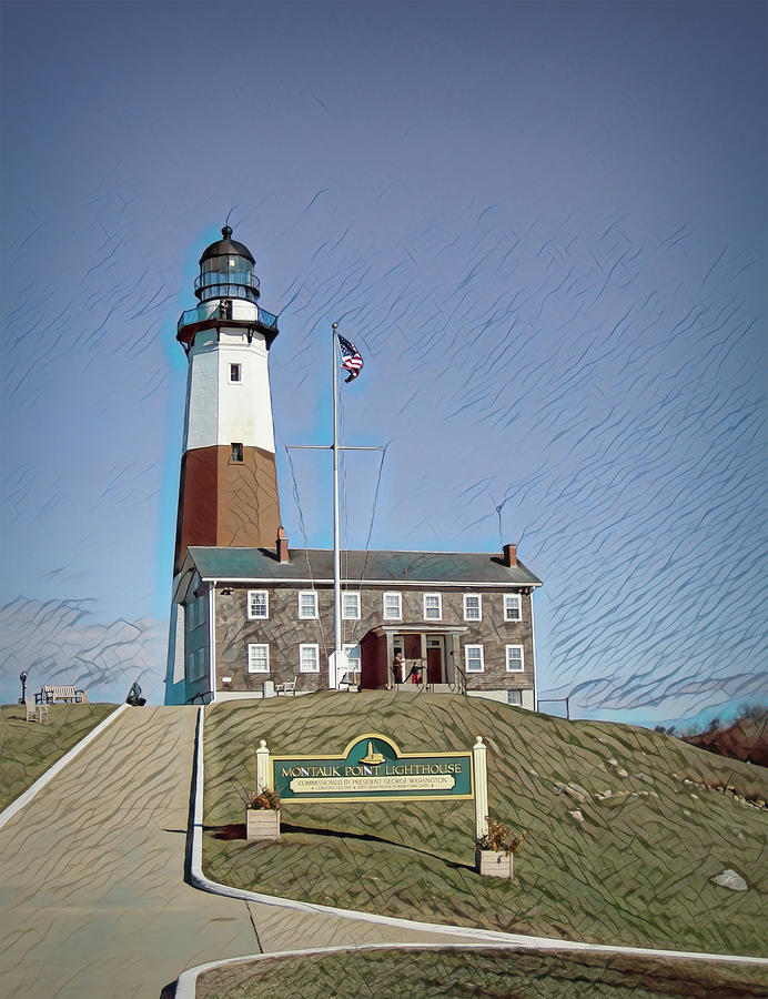 Montauk Point Lighthouse, Montauk, Ny Digital Art