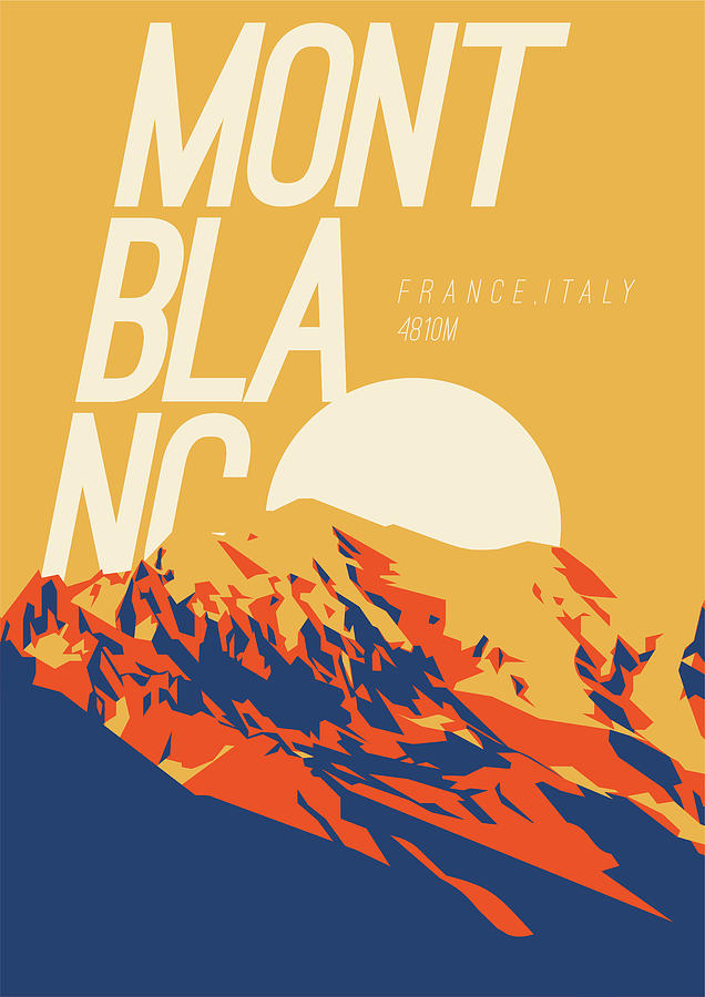 Montblanc, Mountaineering Travel Poster 2 Digital Art by Celestial Images