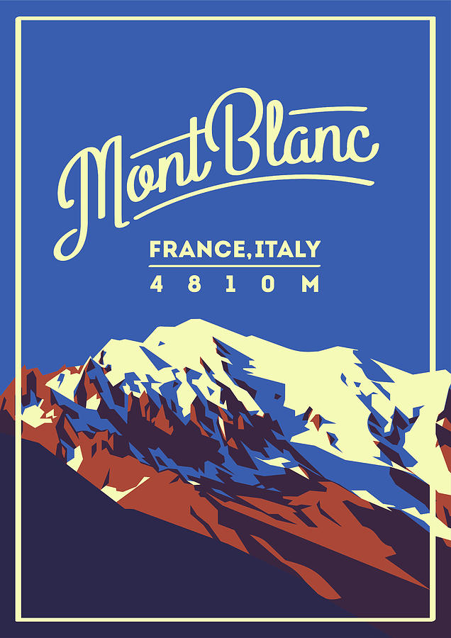 Montblanc, Mountaineering Travel Poster 3 Digital Art by Celestial Images