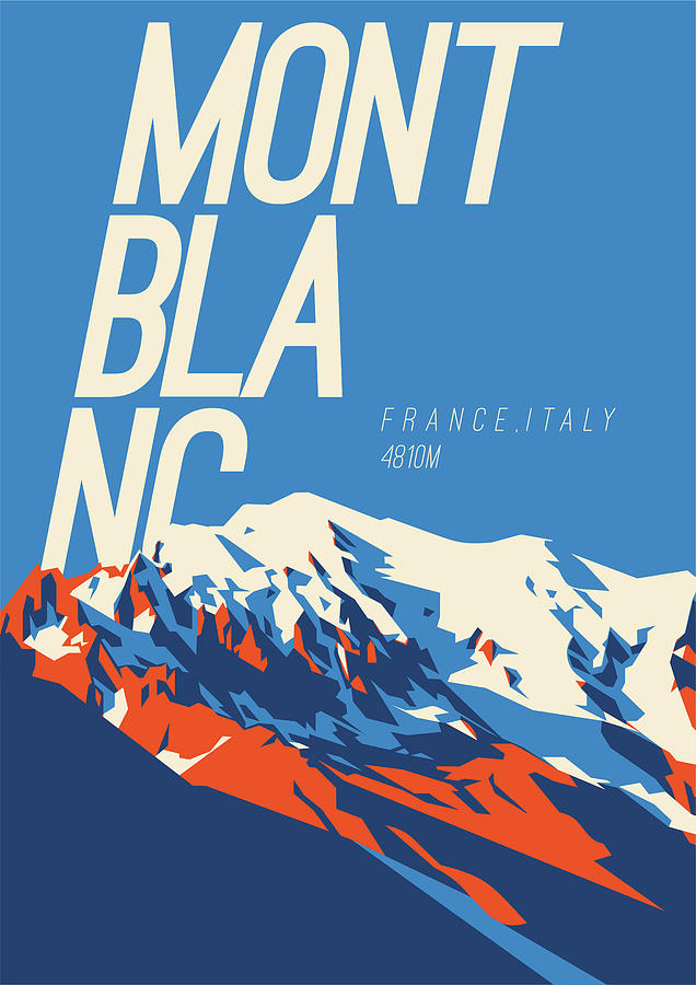 Montblanc, Mountaineering Travel Poster 4 Digital Art by Celestial Images