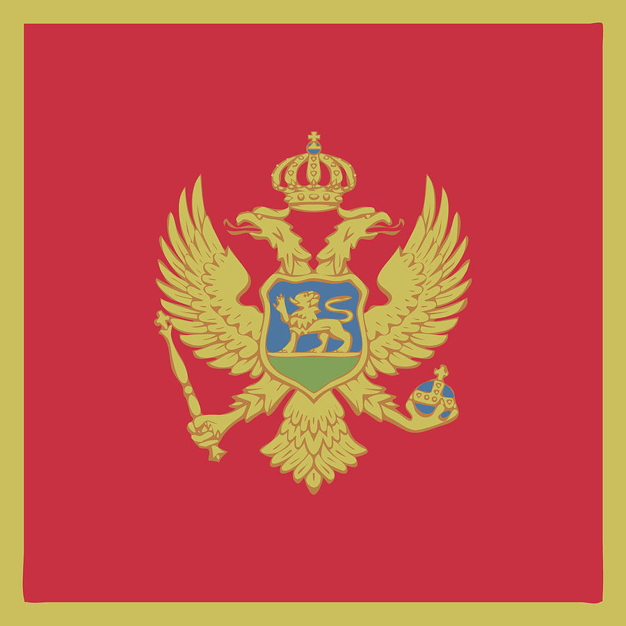 Montenegro flag emblem Mixed Media by Alexander Nedviga - Pixels