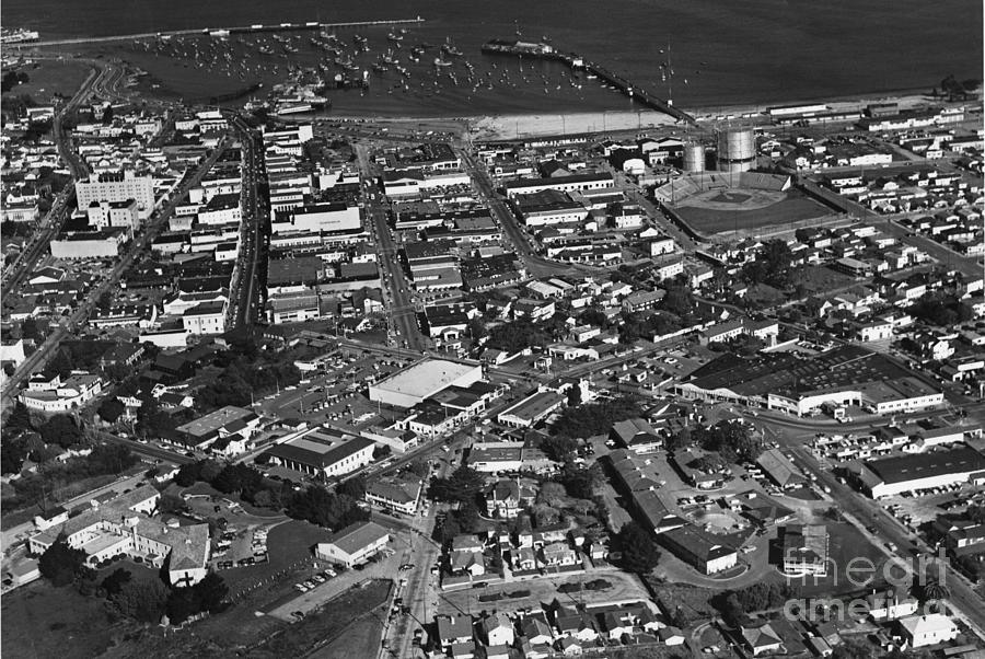 City Photograph - Arial view of Monterey Circa 1950 by Monterey County Historical Society