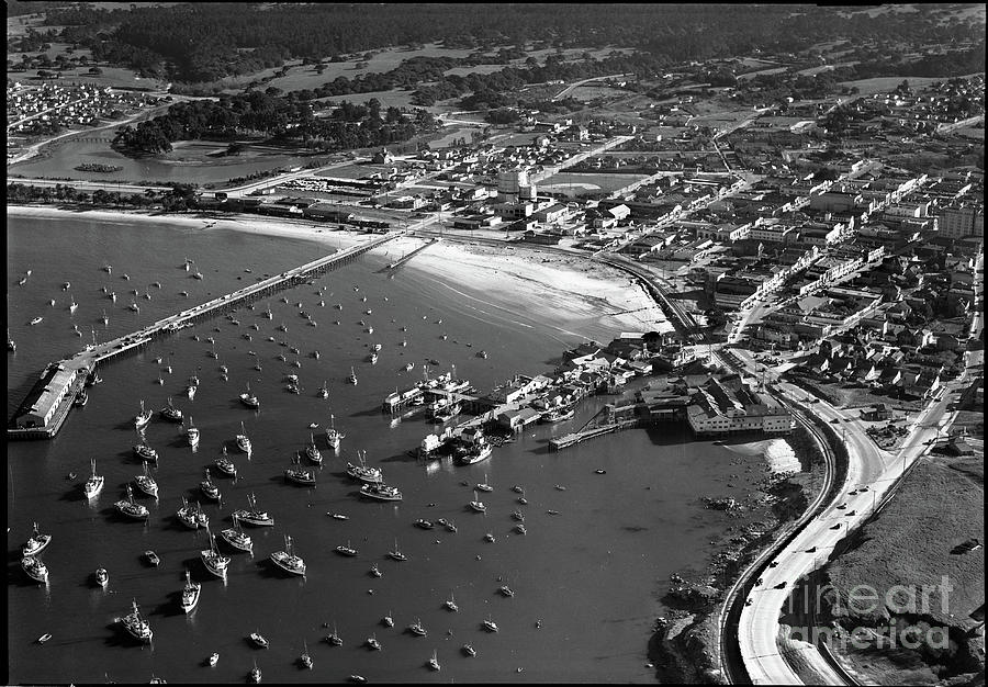 Pier Photograph - Aerial View Monterey Circa 1938 by Monterey County Historical Society