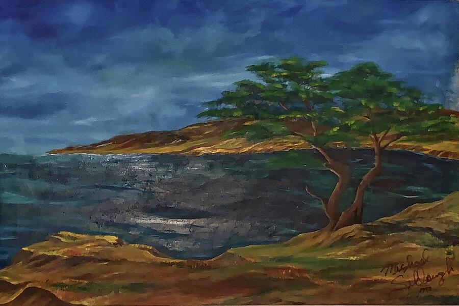 Monterey Cypress Painting by Michael Silbaugh