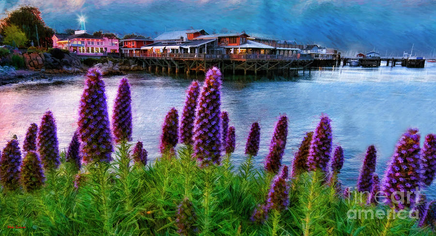Monterey Fishermans Wharf Though Blue Speedwell Veronicas Photograph by Blake Richards