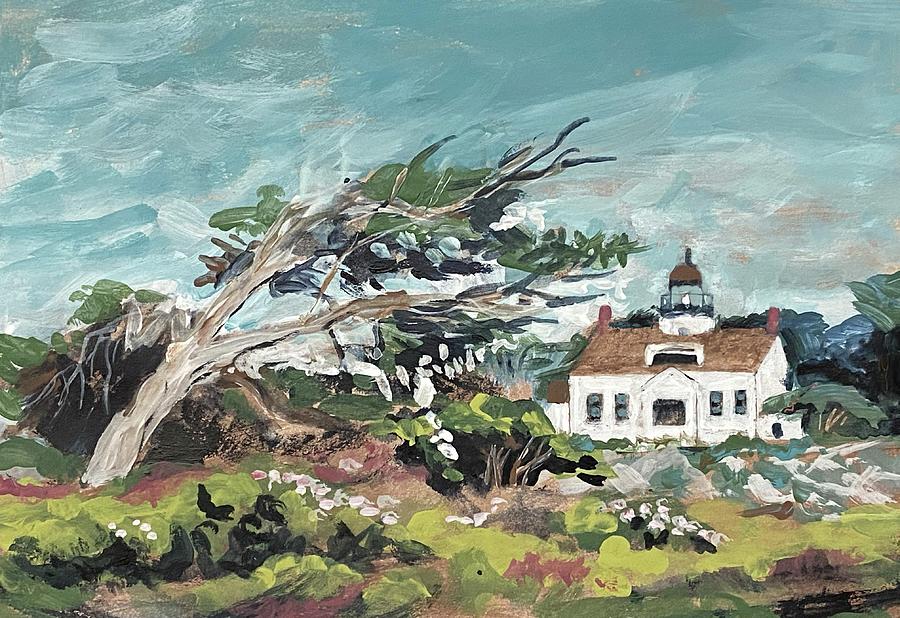 Monterey Lighthouse. Study Painting by Masha Batkova