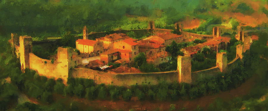 Architecture Painting - Monteriggioni, Tuscany - 01 by AM FineArtPrints