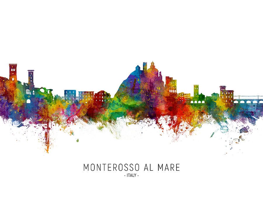 Monterosso al Mare Italy Skyline #30 Digital Art by Michael Tompsett