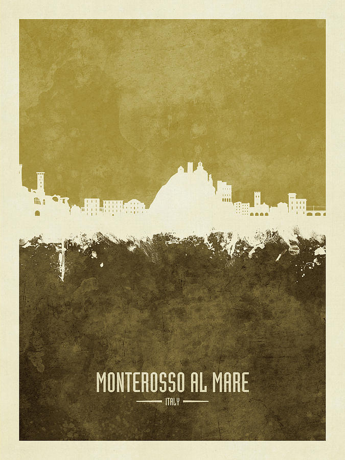 Monterosso al Mare Italy Skyline #61 Digital Art by Michael Tompsett