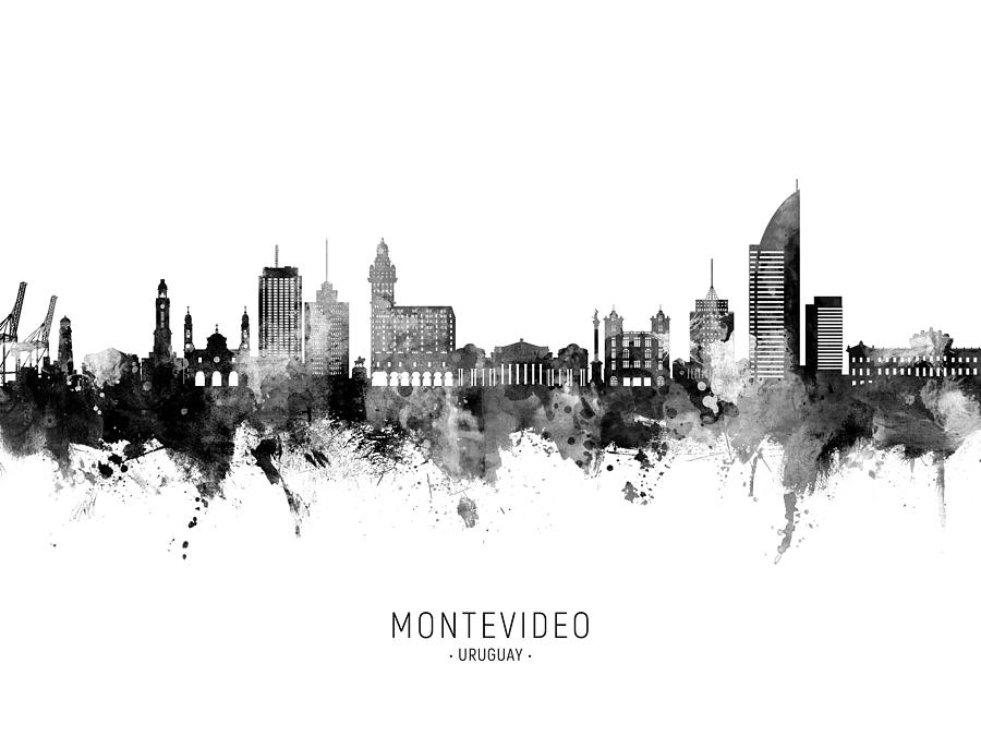 Montevideo Skyline Uruguay #51 Digital Art by Michael Tompsett