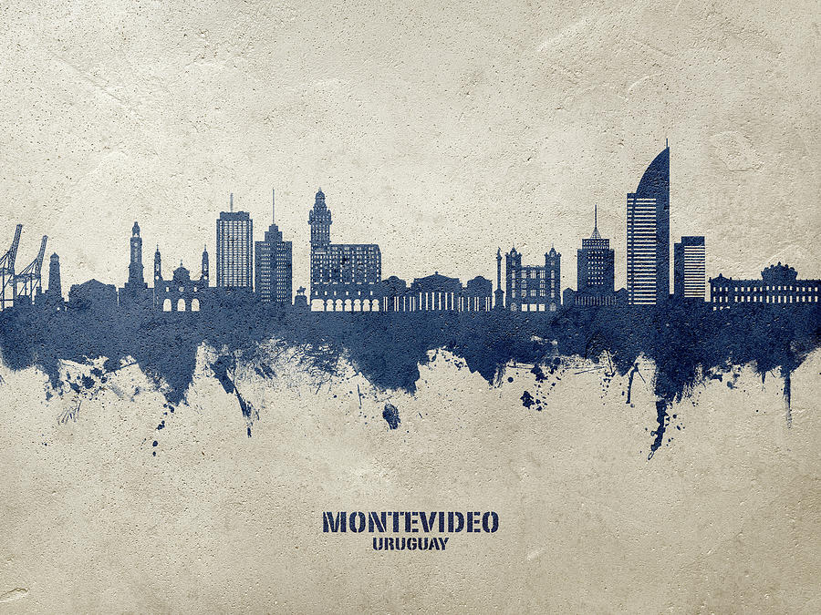 Montevideo Skyline Uruguay #61 Digital Art by Michael Tompsett