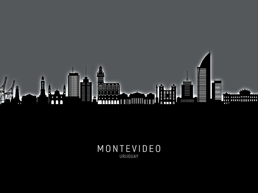 Montevideo Skyline Uruguay #64 Digital Art by Michael Tompsett