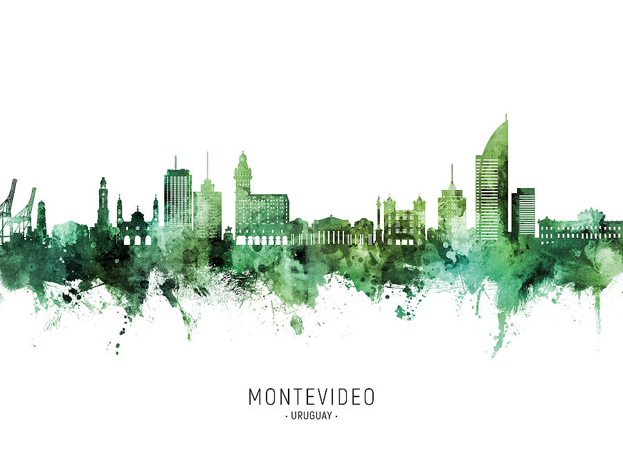 Montevideo Skyline Uruguay #73 Digital Art by Michael Tompsett
