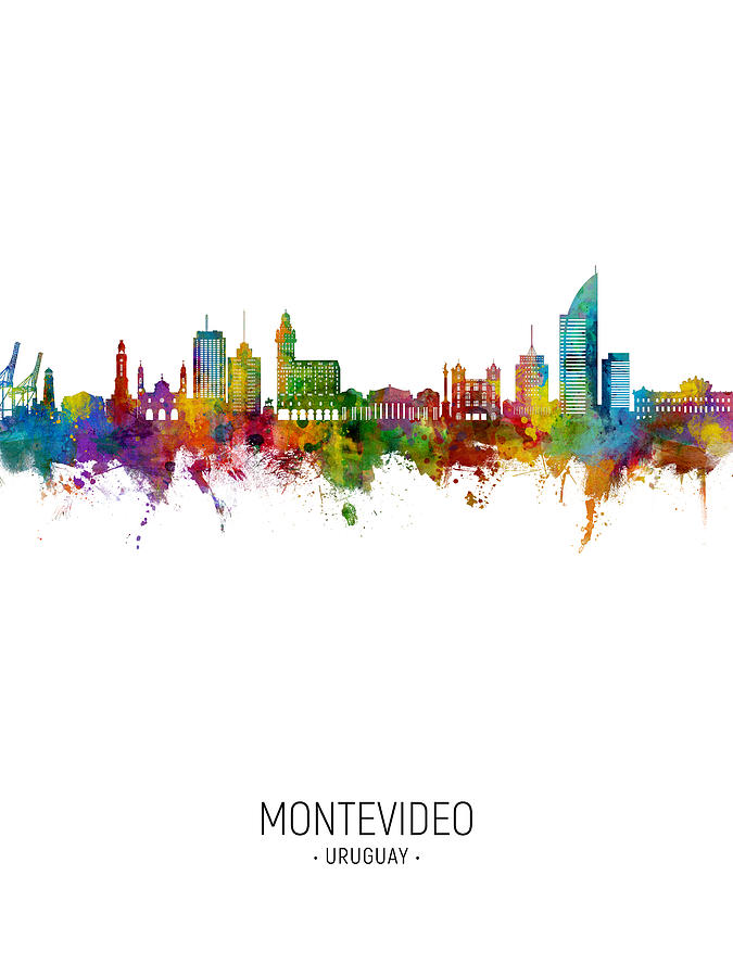 Montevideo Skyline Uruguay #74 Digital Art by Michael Tompsett