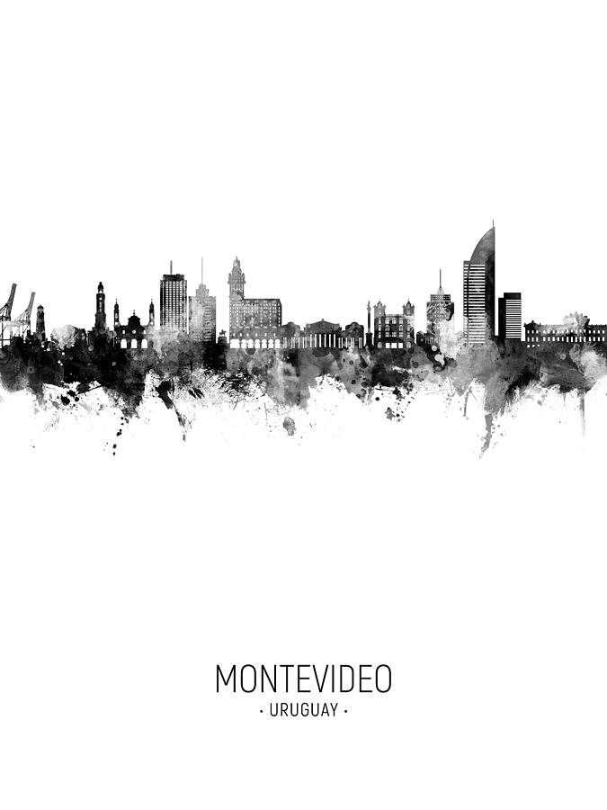 Montevideo Skyline Uruguay #78 Digital Art by Michael Tompsett