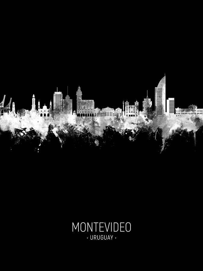 Montevideo Skyline Uruguay #79 Digital Art by Michael Tompsett