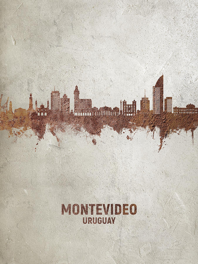 Skyline Digital Art - Montevideo Skyline Uruguay #90 by Michael Tompsett