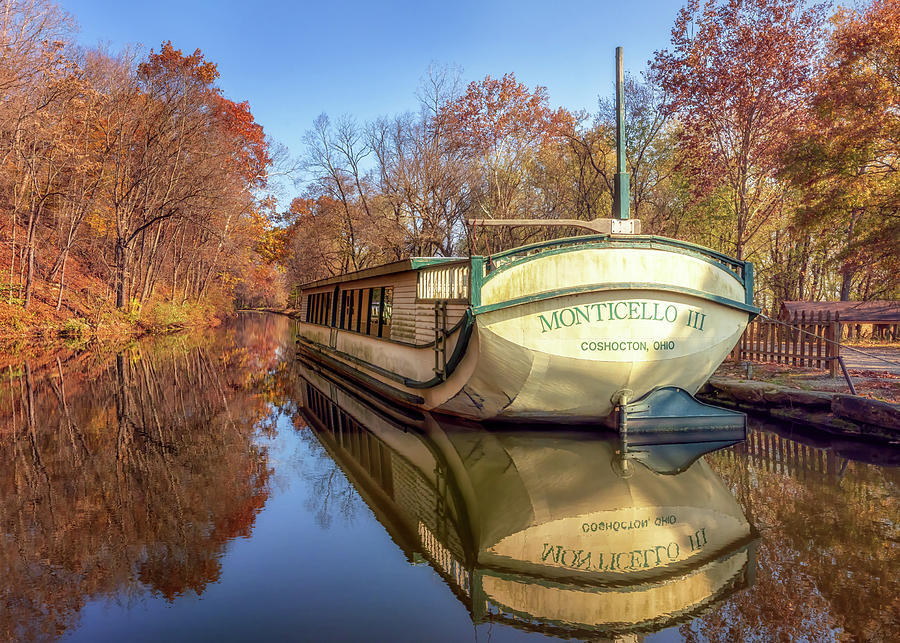 Monticello III Canal Boat - Ohio and Erie Canal Photograph by Susan Rissi Tregoning