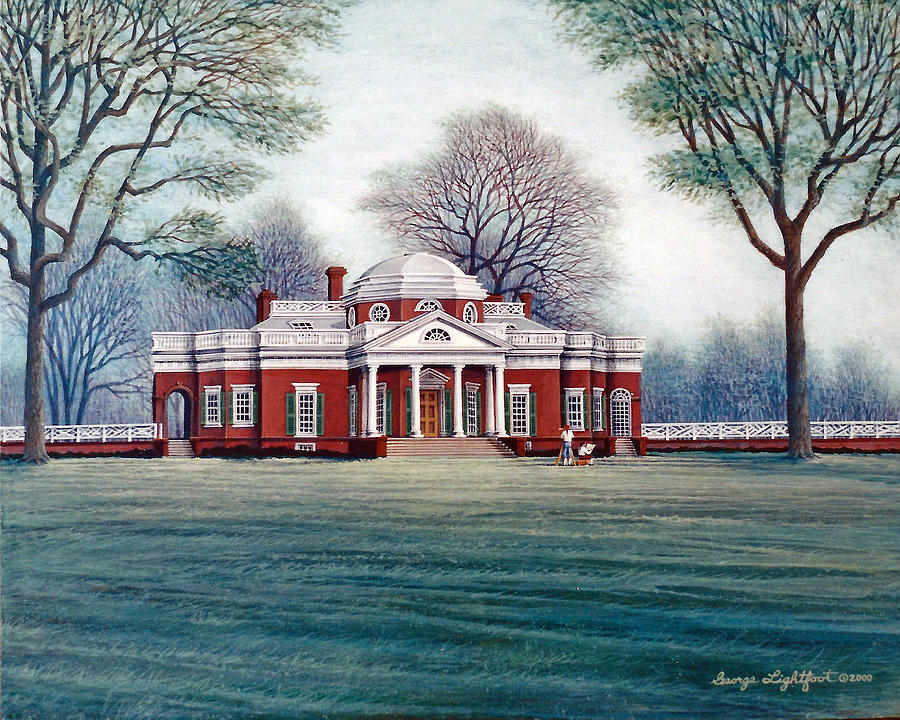 Monticello  - Thomas Jeffersons Home Painting by George Lightfoot